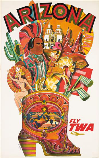 DAVID KLEIN (1918-2005).  ARIZONA / FLY TWA. Circa 1960s. 40x25 inches, 101½x63½ cm.